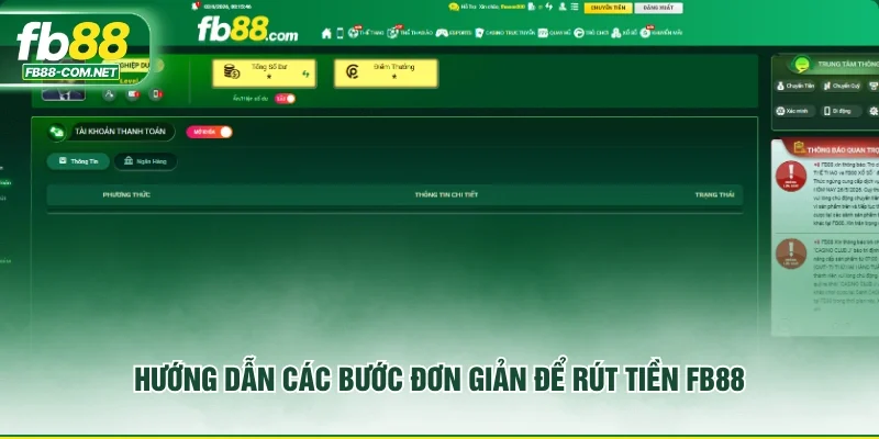 Hướng dẫn các bước đơn giản để rút tiền FB88